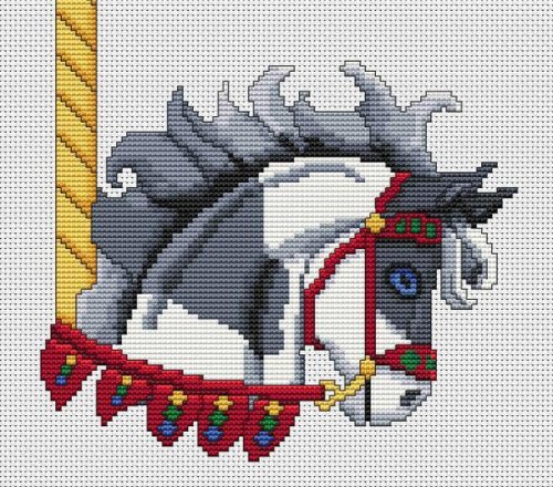 (image for) Grey Paint Carousel Horse Head